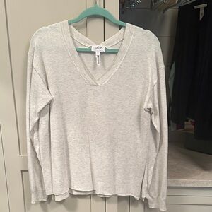 Soma Weekend Soft Gray V-Neck Long Sleeve